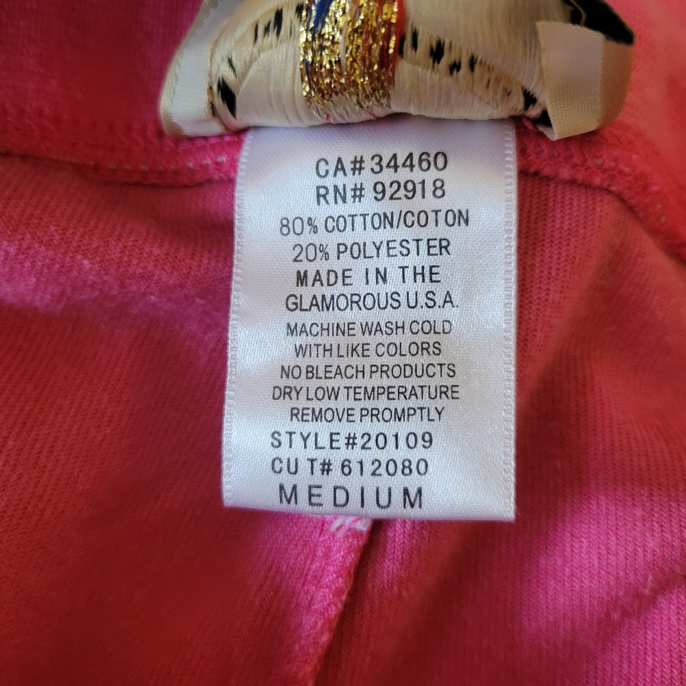 Juicy Couture Vintage Pant Women's Medium Hot Pink Velour Y2K Low Rise Wide Leg - Picture 10 of 11